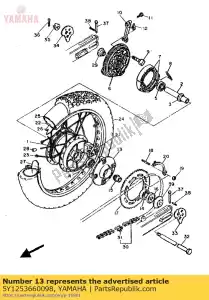 Yamaha 5Y1253660098 embrague, cubo - Lado inferior