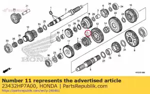 Honda 23432HP7A00 câmbio, contraeixo segunda e quarta marcha (5at) - Lado inferior