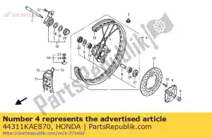 honda 44311KAE870 colarinho, fr. roda - Lado inferior