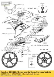 Here you can order the pattern,tank,lh from Kawasaki, with part number 560694181: