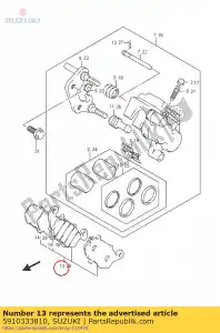 suzuki 5910333810 pad&shim set,r - Bottom side