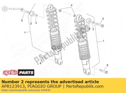 Aprilia AP8123913, Rubberen afstandsstuk, OEM: Aprilia AP8123913