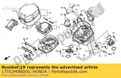 Ici, vous pouvez commander le tube, rr. Reniflard auprès de Honda , avec le numéro de pièce 17552MBB000: