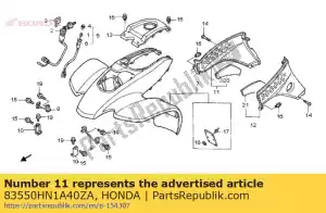 honda 83550HN1A40ZA cubierta de montaje, r. lado * nh1 * (nh1 negro) - Lado inferior