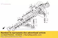 51360HP6A00, Honda, Arm assy., l. fr. lower honda trx 700 2008 2009 2011, New