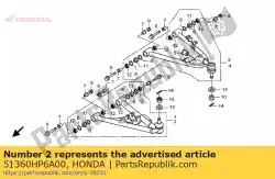 Aqui você pode pedir o arm assy., l. Fr. Diminuir em Honda , com o número da peça 51360HP6A00: