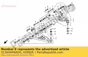 honda 51360HP6A00 arm assy., l. fr. diminuir - Lado inferior