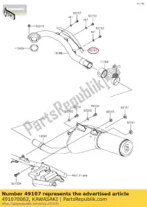 Kawasaki 491070062 cover-uitlaatpijp - Onderkant