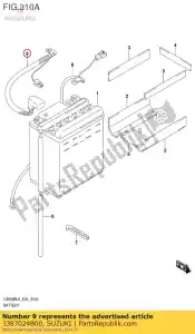 Suzuki 3387024B00 draad, batterij + - Onderkant