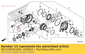 Honda 90124MGE300 parafuso, pino, 12x48 - Lado inferior