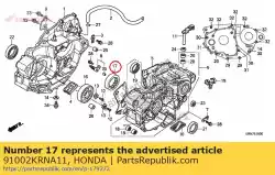 Qui puoi ordinare cuscinetto, rullo speciale da Honda , con numero parte 91002KRNA11: