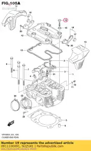 Suzuki 0911106091 bolt,6x52 - Bottom side