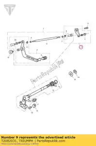 triumph T2082031 montagem de peças sobressalentes, ligação de grampo - Lado inferior