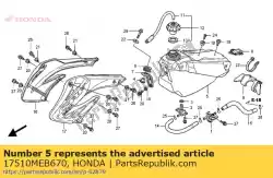 Aqui você pode pedir o comp tanque, combustível em Honda , com o número da peça 17510MEB670: