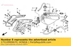 Ici, vous pouvez commander le composition de réservoir, carburant auprès de Honda , avec le numéro de pièce 17510MEB670: