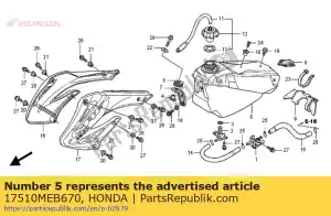 Honda 17510MEB670 comp tanque, combustível - Lado inferior