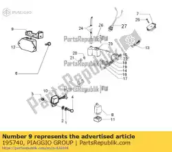 Aqui você pode pedir o proteção em Piaggio Group , com o número da peça 195740: