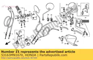 Honda 53163MN1670 cover, throttle pulley - Bottom side