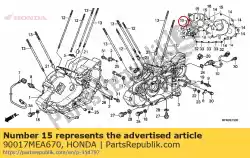 Aqui você pode pedir o parafuso, flange, 8x105 em Honda , com o número da peça 90017MEA670: