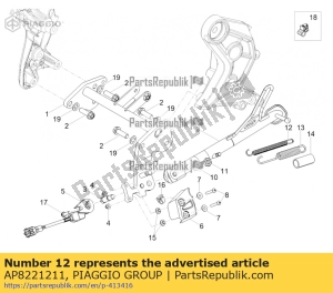 aprilia AP8221211 internal lateral stand spring - Upper side
