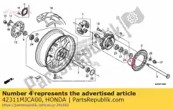 Aqui você pode pedir o colarinho, roda rr s em Honda , com o número da peça 42311MJCA00: