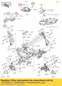 kawasaki 130BA0822 flangeado por parafuso, 8x22 vn1700b9f - Lado inferior