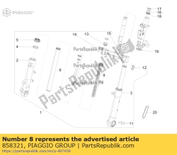 Aprilia 858321, Fork piston, OEM: Aprilia 858321