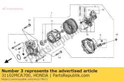 Ici, vous pouvez commander le aucune description disponible pour le moment auprès de Honda , avec le numéro de pièce 31102MCA700: