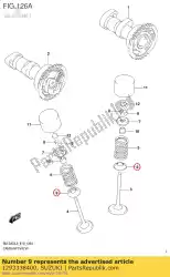 Here you can order the seat,valve spr. From Suzuki, with part number 1293338400: