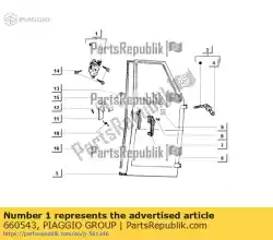 Ici, vous pouvez commander le serrure de porte beifahrert auprès de Piaggio Group , avec le numéro de pièce 660543: