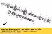 23441086010, Honda, engrenagem, contraeixo segundo honda xr  r xr70r 70 , Novo