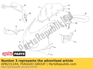 aprilia AP8231244 lh dashboard-Überbrückung - Oberseite