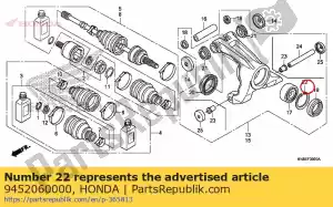 Honda 9452060000 circlip, interne, 60mm - La partie au fond