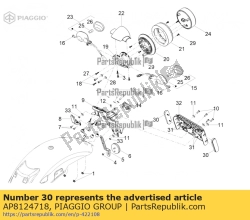 Aprilia AP8124718, Rückstrahler rot, OEM: Aprilia AP8124718