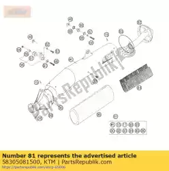 Aquí puede pedir silenciador sxc restrictor de potencia de KTM , con el número de pieza 58305081500: