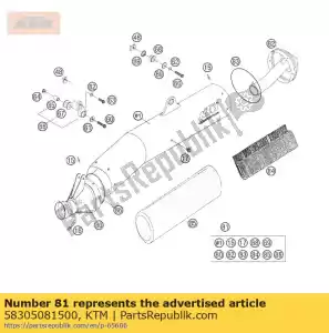 ktm 58305081500 silenciador sxc restrictor de potencia - Lado inferior