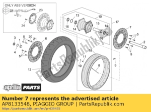 aprilia AP8133548 lh vordere bremsscheibe - Unterseite