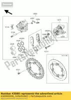 430800006, Kawasaki, pinza-sub-conjunto, fr, lh kawasaki kx kxf 125 250 450, Nuevo