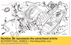 Qui puoi ordinare clip, imbracatura da Honda , con numero parte 83705MZ7300: