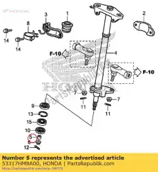 Aquí puede pedir collar, eje de dirección de Honda , con el número de pieza 53317HM8A00: