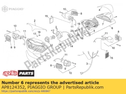 Aprilia AP8124352, Rucklicht mit ruckstrahler, OEM: Aprilia AP8124352