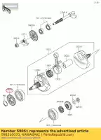 590510070, Kawasaki, engrenage à denture droite, entraînement d'équilibrage kx450 kawasaki  kfx klx kx 450 2007 2008 2009 2010 2011 2012 2013 2014 2015 2016 2017 2018 2019 2020 2021, Nouveau