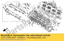 Aqui você pode pedir o isolador, carburador em Honda , com o número da peça 16211MALA00: