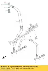Here you can order the hose,front brak from Suzuki, with part number 5924029G01: