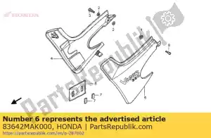 Honda 83642MAK000 bolso, manual del propietario - Lado inferior