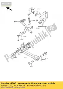 kawasaki 430011190 rempedaal - Onderste deel