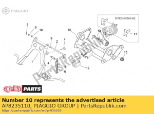 aprilia AP8235110 elemento de conexión del motor - Lado inferior