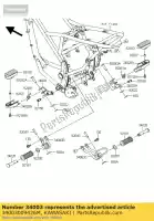 34003009426M, Kawasaki, holder-step,fr,lh,f.m.gr klx12 kawasaki d tracker 125 2010 2011 2012, New