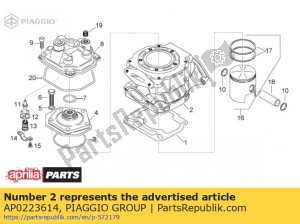 aprilia AP0223614 cilinder 9 gaten - Onderkant