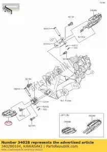 kawasaki 340280104 etapa, lh kx250w9f - Lado inferior